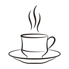 cup of hot coffee drink vector design