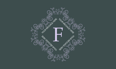 Monogram template with the initials F. Exquisite logo for cafes, bars, restaurants, invitations. Business style and brand of the company. Vector.