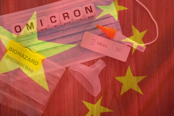 China flag and omicron variant