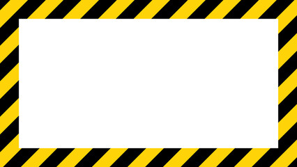 Black and yellow diagonal line striped. Blank vector illustration warning background. Hazard caution sign tape. Space for text