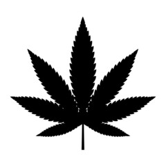 Mariuhana leaf symbol, marijuana or hemp icon, cannabis medical sign, weed drug vector illustration