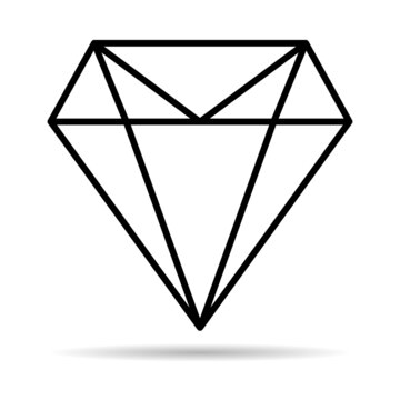 Diamond flat icon  vector. Web symbol. Perfect pictogram illustration on white background