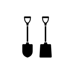 Shovel and farming spade simple flat icon vector