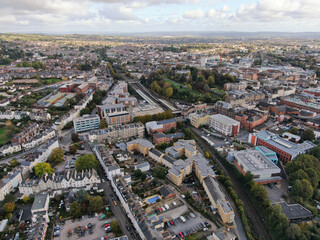 an aerial view of the centre of Exeter City 