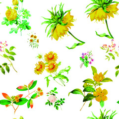 Beautiful seamless repeated vintage florals patterns free download perfect for fabrics, t-shirts packaging etc