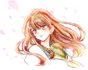 前を向く女子学生