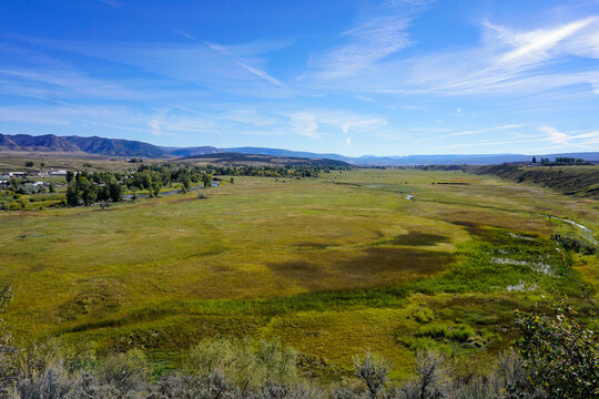 View of the White River Valley and the town of Meeker Colorado