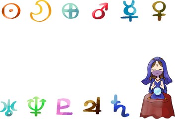 占い師と占星術のフレーム2