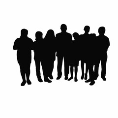 people together, silhouette vector