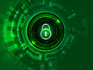 2d illustration lock sign with background 