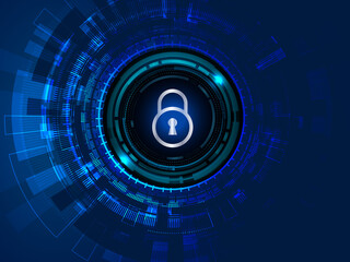 2d illustration lock sign with background 