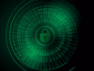 2d illustration lock sign with background 