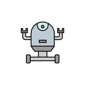 space robot line colored icon. Signs and symbols can be used for web, logo, mobile app, UI, UX on white background