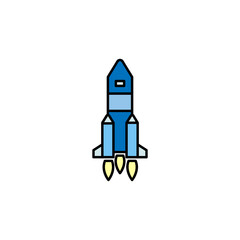 space shuttle line colored icon. Signs and symbols can be used for web, logo, mobile app, UI, UX on white background