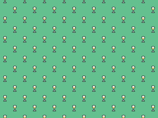 Pixel 8 bit glass of white wine background - seamless pattern