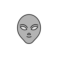 alien line colored icon. Signs and symbols can be used for web, logo, mobile app, UI, UX on white background