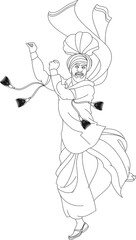 Punjabi Bhangra dancer in harvest festival Lohari, vector illustration
