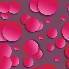 geometric pattern three-dimensional circles on a dark pink background