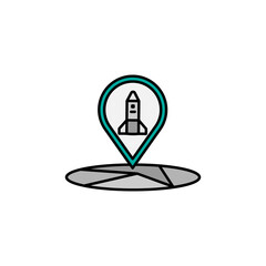 location line colored icon. Signs and symbols can be used for web, logo, mobile app, UI, UX on white background