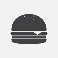 cheese hamburger vector icon. Simple isolated meal symbol pictogram.