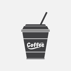 coffee cup warm drink vector icon. drink warm cup coffee simple isolated pictogram.