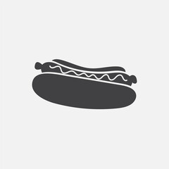 hot dog vector icon. Simple isolated meal symbol pictogram.