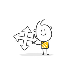 Strichfiguren / Strichmännchen: Pfeil Kreuz. (Nr. 730)