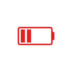 Phone battery simple flat icon vector illustration. Low battery icon vector