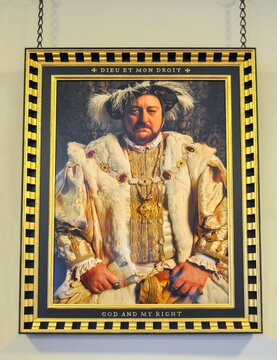 Portrait of king Henry VIII of England in Hampton Court palace, London, UK