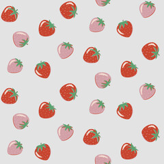 Strawberry fruit seamless pattern design 