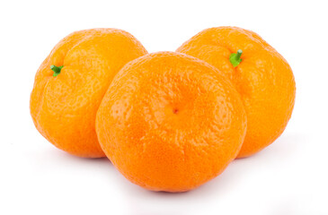 Whole ripe mandarin tangerine isolated on white background