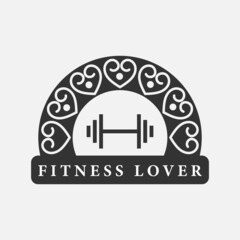 Obraz premium Gym logotype.Vintage Fitness logos. Circle Shape. Retro Style Logo template.Black color.