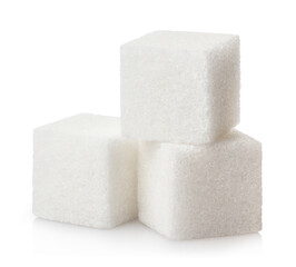 Sugar cubes, isolated on white background
