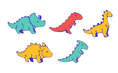 Muurstickers Dinosaurussen set van dino& 39 s