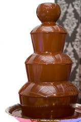 liquid chocolate fountain for dipping treats at an event or celebration