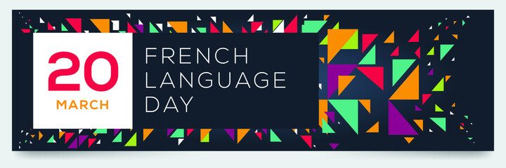 Creative design for (French Language Day), 20 March, Vector illustration.