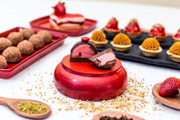 Delicious Bakery Bread Patisserie Coffee Food Menu Gourmet Meal Sweet Dessert Chocolate Strawberry Lemon Flour Cake Pie Piece Chicken Fry Cheese Pizza 