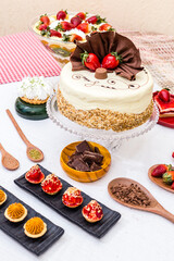 Delicious Bakery Bread Patisserie Coffee Food Menu Gourmet Meal Sweet Dessert Chocolate Strawberry Lemon Flour Cake Pie Piece Chicken Fry Cheese Pizza 
