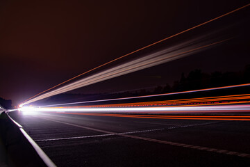 lights of cars with night. long exposure