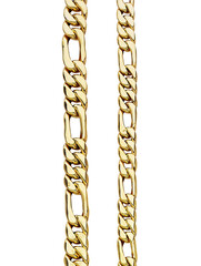 Fototapeta premium Gold jewelry. Gold chain bracelet and necklace isolated