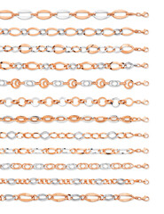 Obraz premium Gold jewelry. Gold chain bracelet and necklace isolated