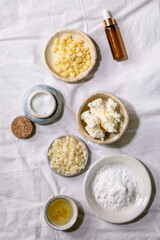 Ingredients for makes home made natural cosmetic