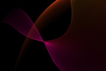 Abstract illustration of the spread and intersection of waves of warm colors revealing an unknown shape in an imaginary universe