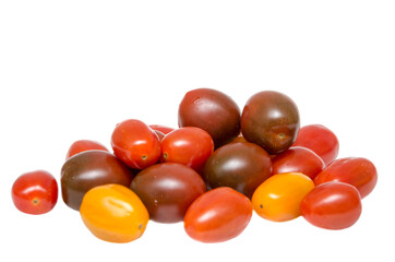 Stack cherry tomatoes isolated on white background