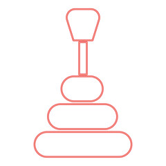 Neon gear shifter red color vector illustration image flat style