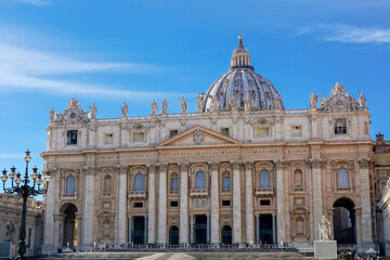 Fototapeta na wymiar The facade of St. Peter's Basilica, Vatican
