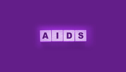 AIDS letters on wooden cubes. STD sexually transmitted diseases