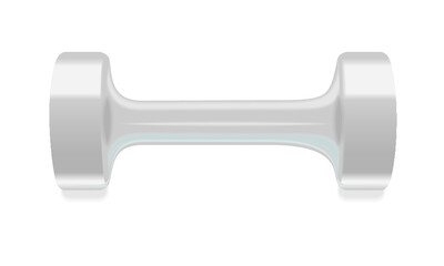 Grey dumbbells isolated on a white background