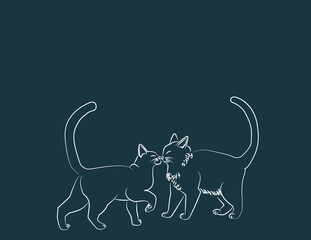 Two cats vector