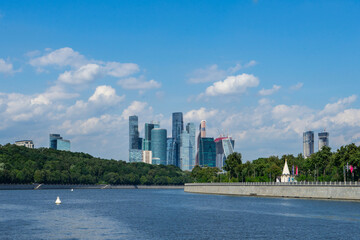 Moscow city district over Moscow river